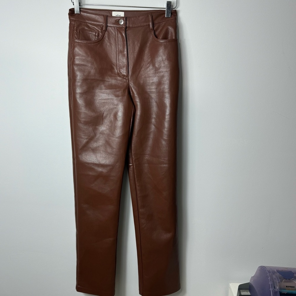 Wilfred Faux Leather Pants brown size 2 1975